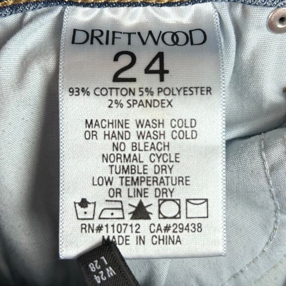 Driftwood Jackie Star Stripe High Rise Skinny Jeans Medium Wash Womens Size 24 - Picture 7 of 12